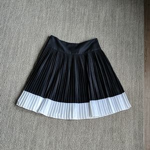 Pleated Black & White High Waisted Skirt